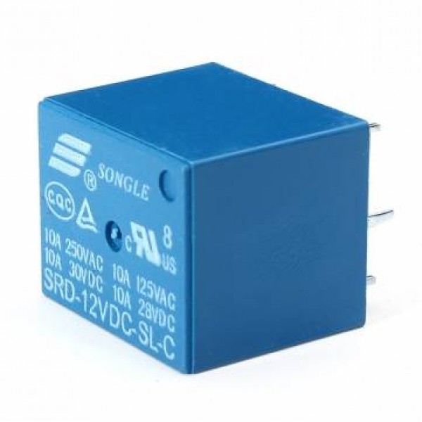 20Pcs SONGLE Mini 12V DC Power Relay SRD-12VDC-SL-C PCB Type