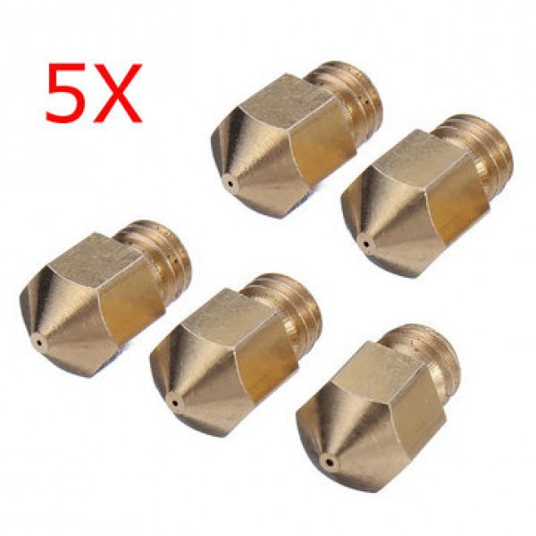 5Pcs 0.4mm 3D Printer Extruder Brass Nozzle For Makerbot MK8