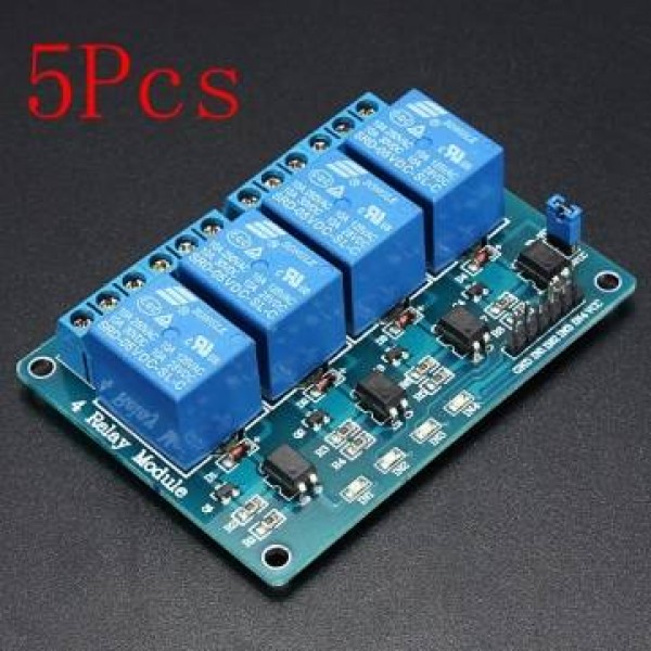 5Pcs 5V 4 Channel Relay Module For Ardui...