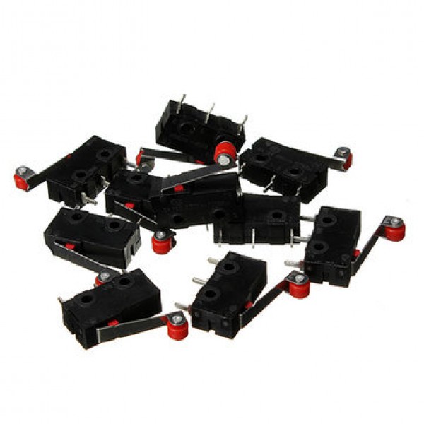 10Pcs Micro Limit Switch Roller Lever 5A 125V Open Close Switch