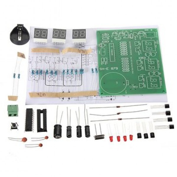 DIY 6 Digital LED Electronic Clock Kit 9V-12V AT89C2051