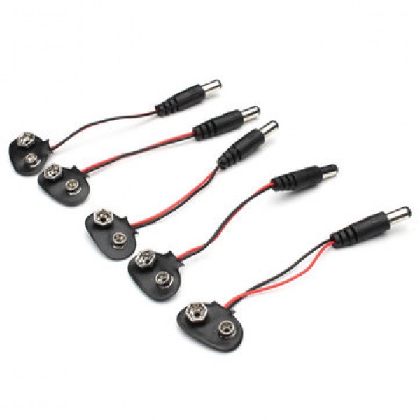 5Pcs DC 9V Battery Button Power Cable Ti...