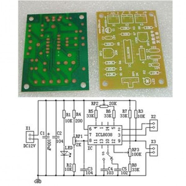 DIY ICL8038 Function Signal Generator Module Sine Square Triangl