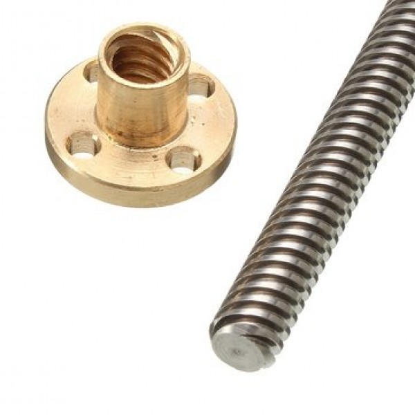 8mm T8x2 Lead Screw Trapezoidal ACME With Brass Nut Kit 140 / 20